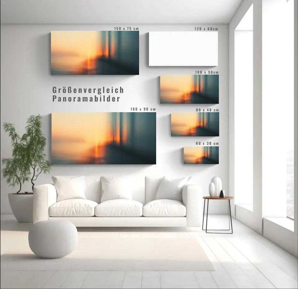 Traumhafter Sonnenuntergang: Panorama Wandbild mit Meereslandschaft