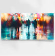 Dynamische Stadtlichter: Panorama Wandbild mit nächtlicher Straßenszene - posterfolio.de