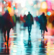 Dynamische Stadtlichter: Panorama Wandbild mit nächtlicher Straßenszene - posterfolio.de