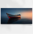 Panorama Wandbild: Einsames Boot im Sonnenuntergang - posterfolio.de