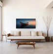 Panorama Wandbild: Einsames Boot im Sonnenuntergang - posterfolio.de