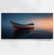 Panorama Wandbild: Einsames Boot im Sonnenuntergang - posterfolio.de