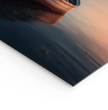 Panorama Wandbild: Einsames Boot im Sonnenuntergang - posterfolio.de