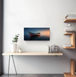 Panorama Wandbild: Einsames Boot im Sonnenuntergang - posterfolio.de