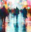 Dynamische Stadtlichter: Panorama Wandbild mit nächtlicher Straßenszene - posterfolio.de