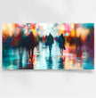 Dynamische Stadtlichter: Panorama Wandbild mit nächtlicher Straßenszene - posterfolio.de