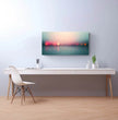 Panorama Wandbild: Stadtlichter im Wasser bei Dämmerung - posterfolio.de