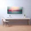 Panorama Wandbild: Stadtlichter im Wasser bei Dämmerung - posterfolio.de