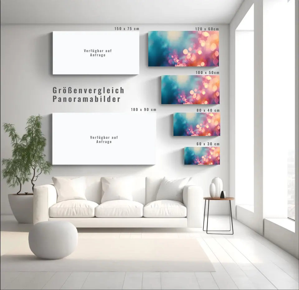 Panorama Wandbild: Abstrakte Lichter für ein elegantes Ambiente