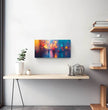 Panorama Wandbild: Nächtliche Stadtlichter in surrealem Glanz - posterfolio.de