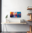 Panorama Wandbild: Nächtliche Stadtlichter in surrealem Glanz - posterfolio.de