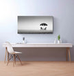 Panorama Wandbild: Einsame Strandszene in Stilvoller Schwarz-Weiß-Optik - posterfolio.de