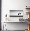 Panorama Wandbild: Einsame Strandszene in Stilvoller Schwarz-Weiß-Optik - posterfolio.de