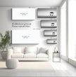 Panorama Wandbild: Einsame Strandszene in Stilvoller Schwarz-Weiß-Optik - posterfolio.de