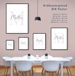 Einzigartiges Familienposter: zarte Initialen in sanften Pastelltönen - posterfolio.de