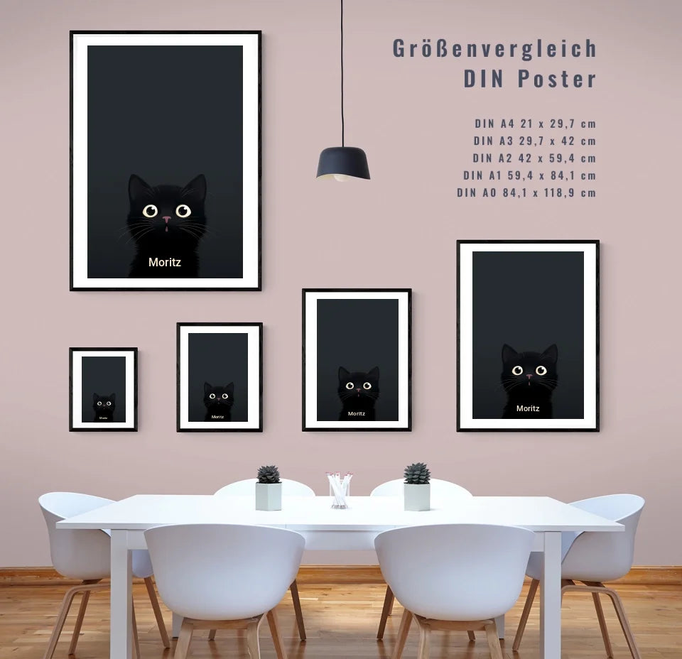 Neugierige Katze: Dein personalisiertes Poster für charmante Blickfänge!