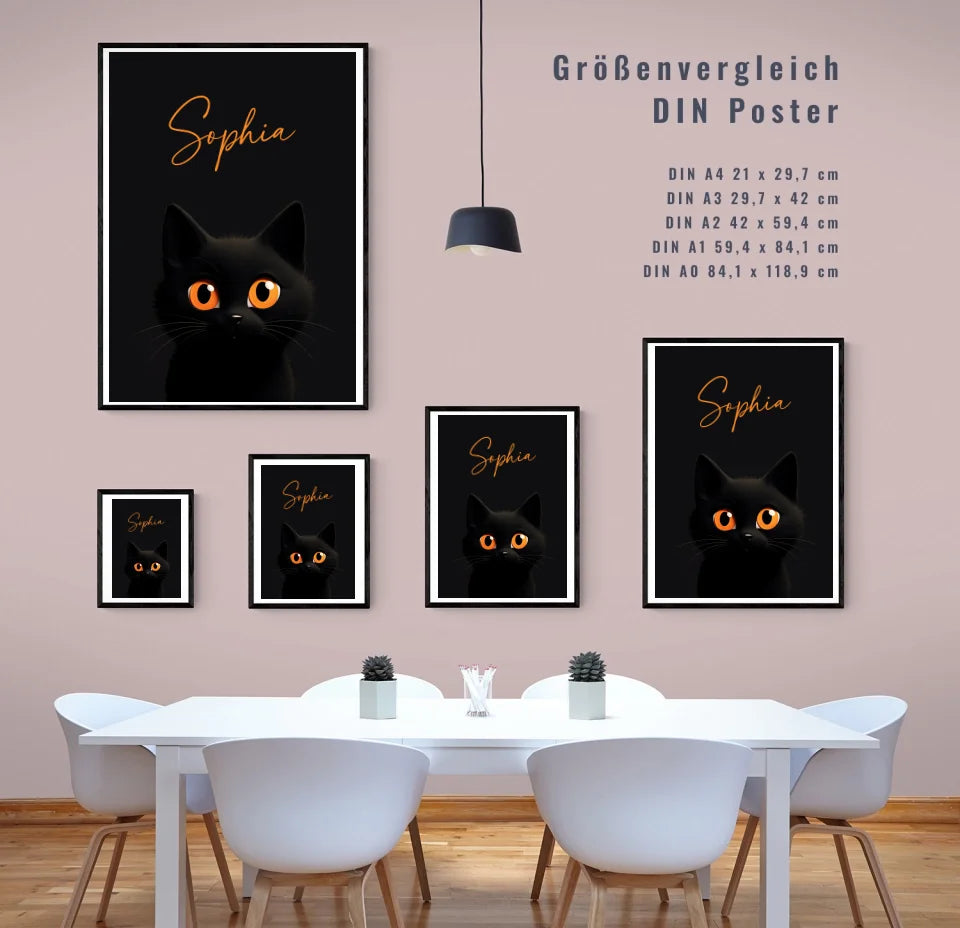 Zauberhafte Katze: Dein personalisiertes Poster für magische Momente!