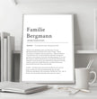 Familienname Definition Poster: Personalisiertes Geschenk für deine Familie