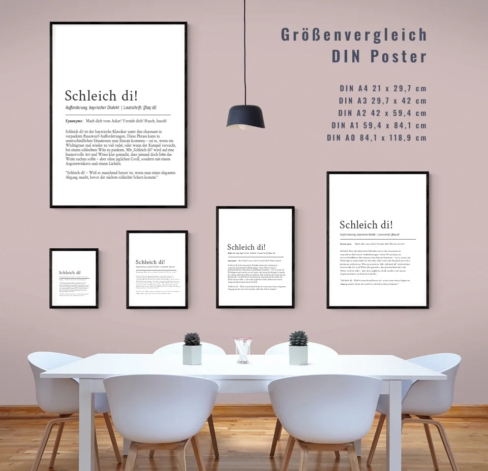 Bayrisches "Schleich di" Definition Poster: Dein personalisiertes Geschenk