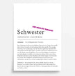 Definition Poster Schwester: Ein einzigartiges, personalisiertes Poster