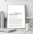 Definition Poster Schwester: Ein einzigartiges, personalisiertes Poster