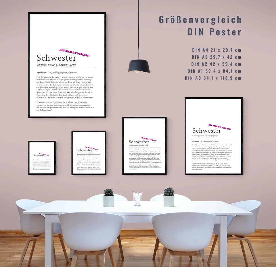 Definition Poster Schwester: Ein einzigartiges, personalisiertes Poster