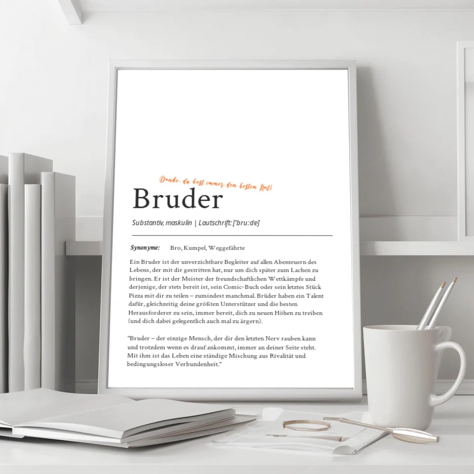 Definition Poster Bruder: Ein einzigartiges, personalisiertes Poster