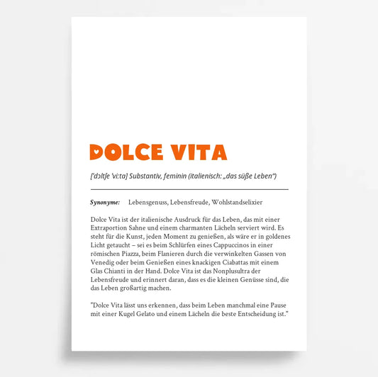 Definition Poster "Dolce Vita"