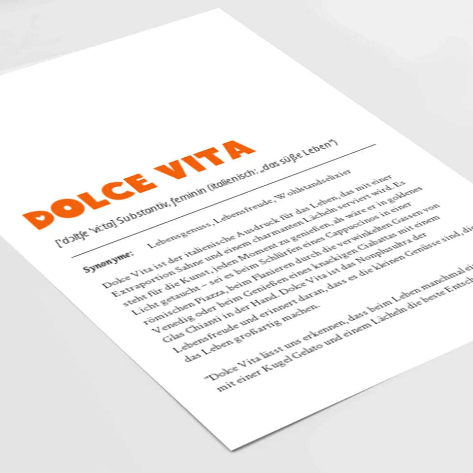 Definition Poster "Dolce Vita"