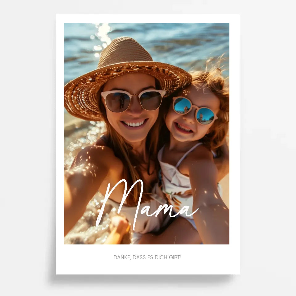 Einzigartiges Geschenk: Personalisiertes Poster mit Foto - Danke Mama