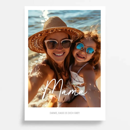 Einzigartiges Geschenk: Personalisiertes Poster mit Foto - Danke Mama