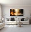 Abstrakte Stadtszene im Regen: Einzigartige Panoramabilder für dein Zuhause! - posterfolio.de
