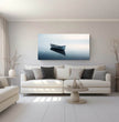 Sanfte Stille “Holzboot” – Dein beruhigendes Panoramabild für deine Wand - posterfolio.de