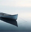 Sanfte Stille “Holzboot” – Dein beruhigendes Panoramabild für deine Wand - posterfolio.de
