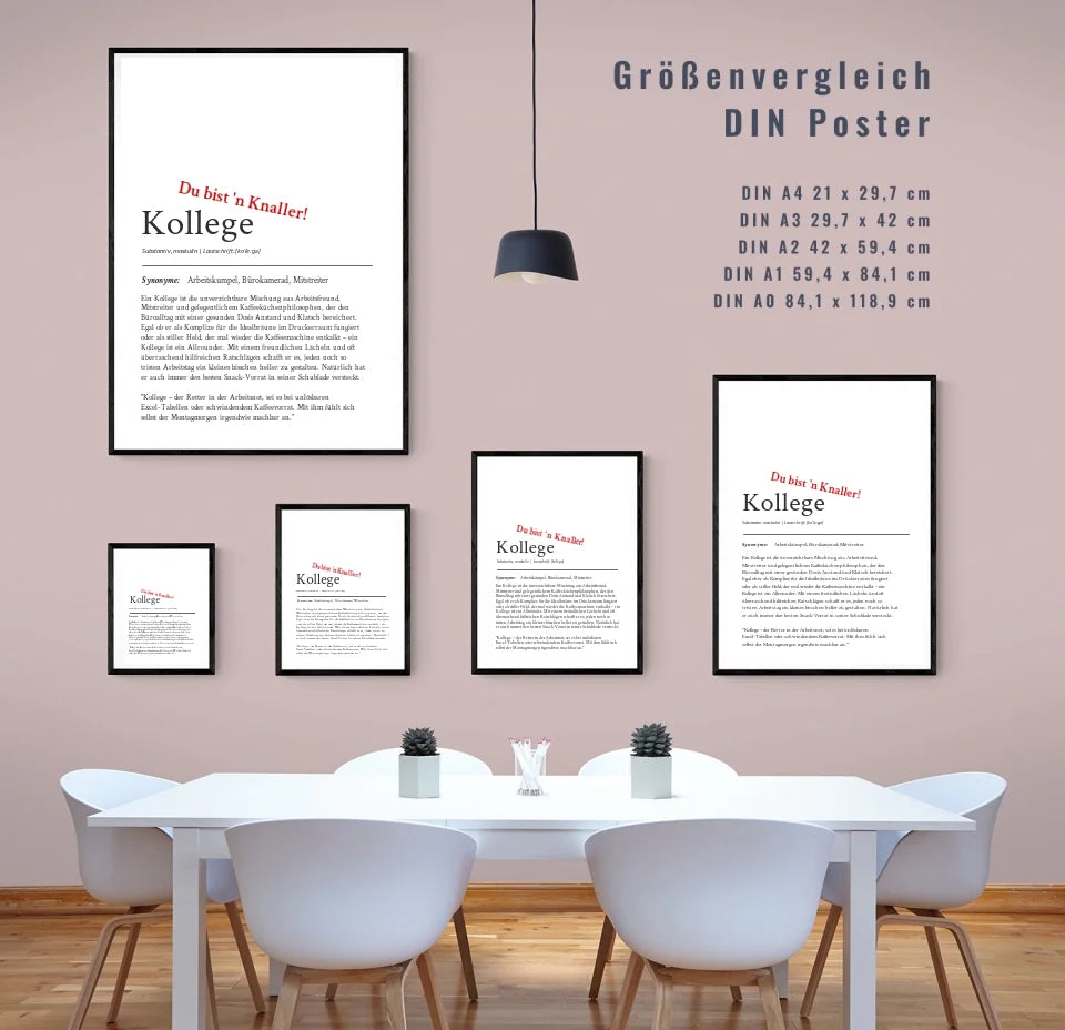 Dein personalisiertes Definition Poster "Kollege": Individuell & Einzigartig