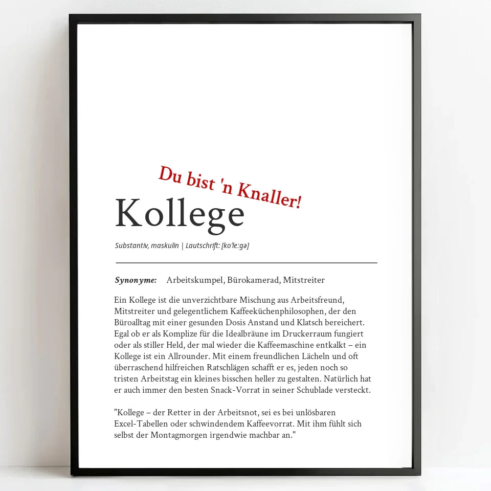 Personalisierte Poster  Bilderrahmen schwarz matt 30 x 40 cm