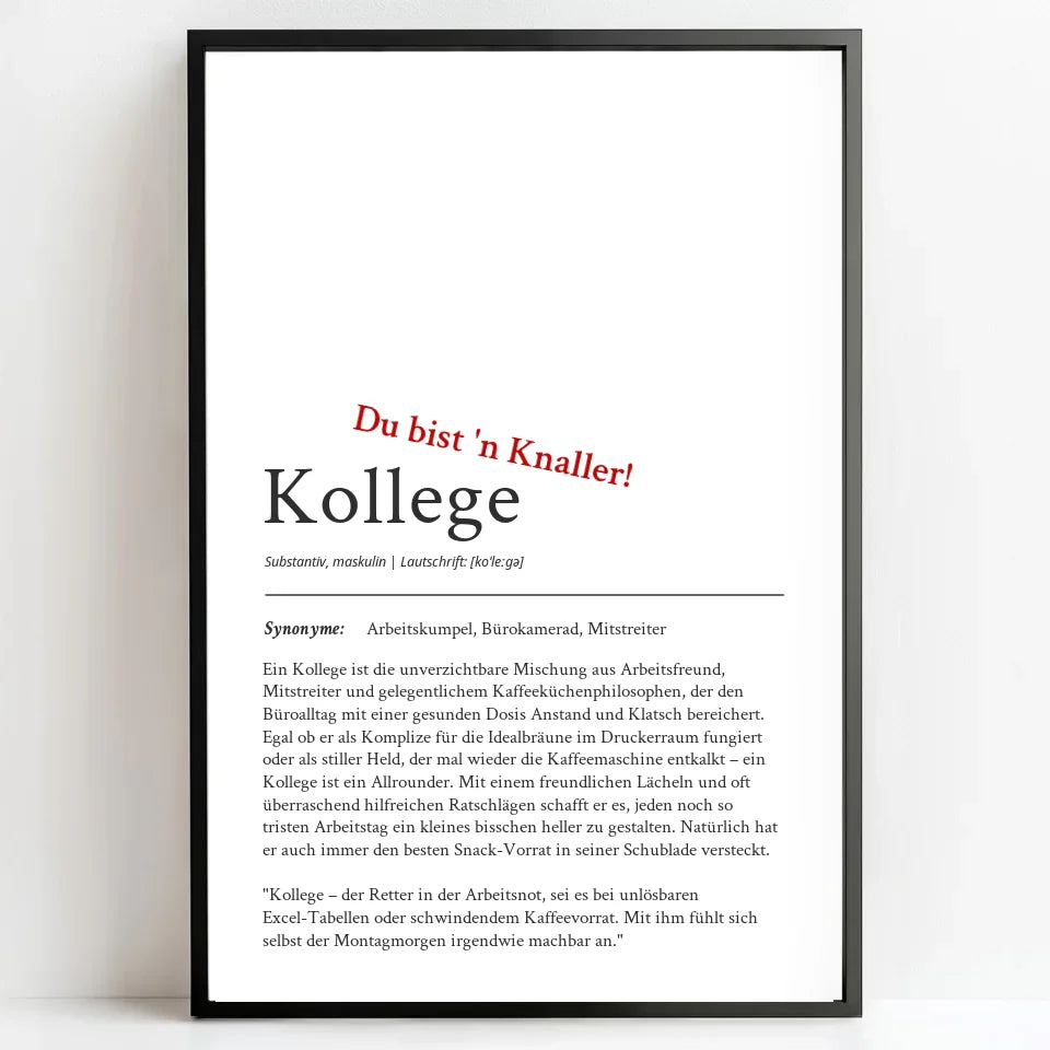 Personalisierte Poster Bilderrahmen schwarz matt 40 x 60 cm