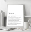 Definition Poster Servus: Ein einzigartiges, personalisiertes Poster - posterfolio.de