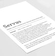 Definition Poster Servus: Ein einzigartiges, personalisiertes Poster - posterfolio.de