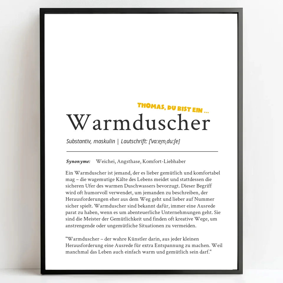 Personalisierte Poster  Bilderrahmen schwarz matt 30 x 40 cm