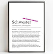 Definition Poster Schwester: Ein einzigartiges, personalisiertes Poster - posterfolio.de
