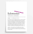 Definition Poster Schwester: Ein einzigartiges, personalisiertes Poster