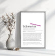 Definition Poster Schwester: Ein einzigartiges, personalisiertes Poster - posterfolio.de