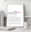 Definition Poster Schwester: Ein einzigartiges, personalisiertes Poster - posterfolio.de