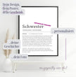 Definition Poster Schwester: Ein einzigartiges, personalisiertes Poster - posterfolio.de