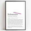 Definition Poster Schwester: Ein einzigartiges, personalisiertes Poster - posterfolio.de