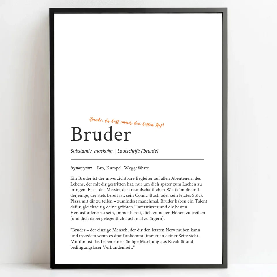 Personalisierte Poster Bilderrahmen schwarz matt 20 x 30 cm