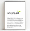 Definition Poster Patenonkel: Dein einzigartiges, personalisiertes Geschenk - posterfolio.de