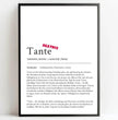 Definition Poster Tante: Dein einzigartiges personalisiertes Geschenk - posterfolio.de