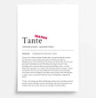 Definition Poster Tante: Dein einzigartiges personalisiertes Geschenk - posterfolio.de